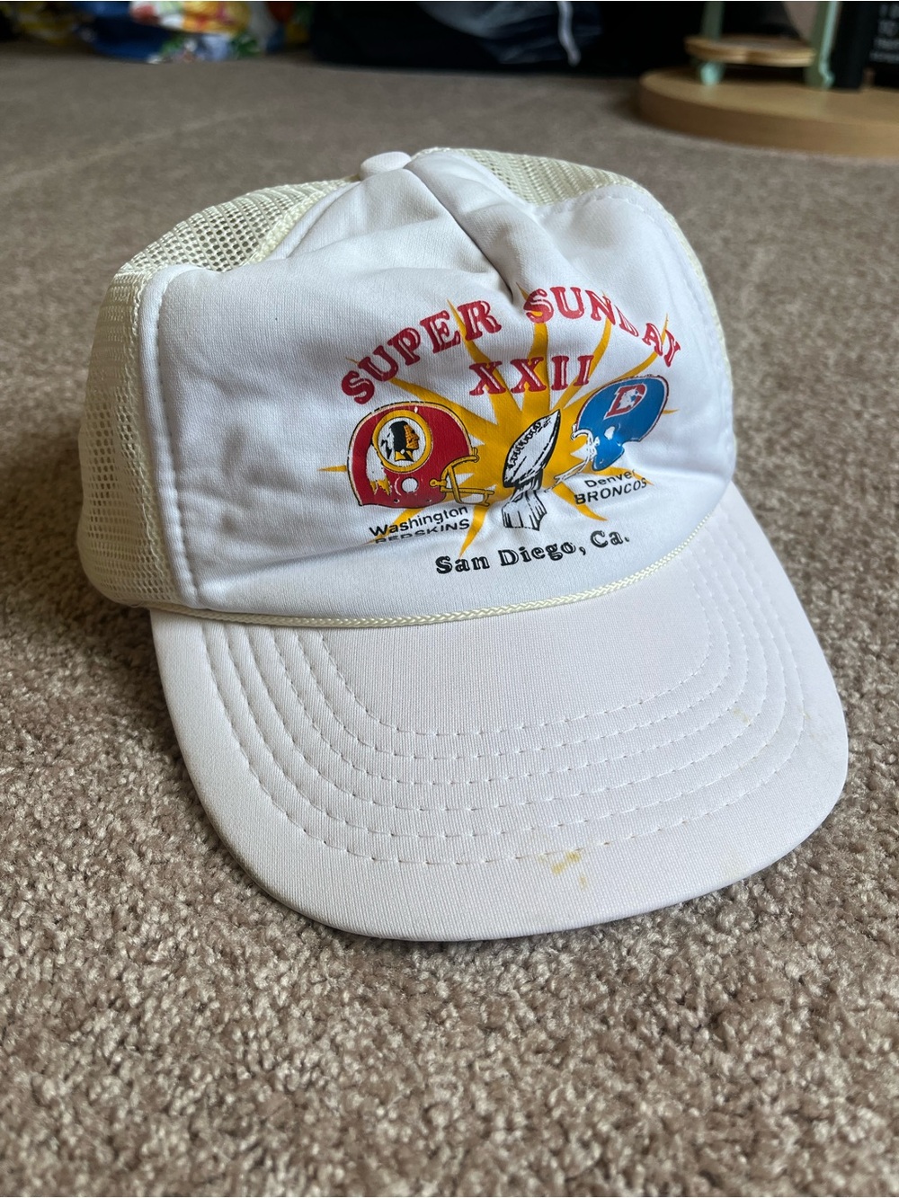 VTG ‘88 SuperBowl 22 White Trucker Style Cap